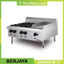 Bếp Âu 4 Họng Có Rán Phẳng Dùng Gas Berjaya OB4GG1B-17