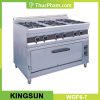 Bếp Âu Công Nghiệp 6 Họng Kèm Lò Nướng Gas Kingsun WGF6-7