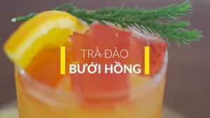 trà đào bưởi hồng