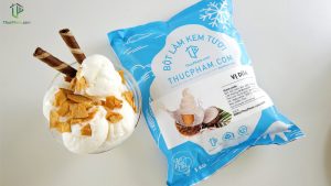 kem dừa với bột làm kem tươi