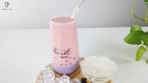 Trà Sữa Dâu Panna Cotta Khoai Môn