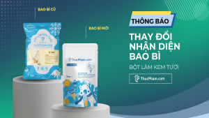 Thucphamcom thay đổi bao bì bột làm kem tươi