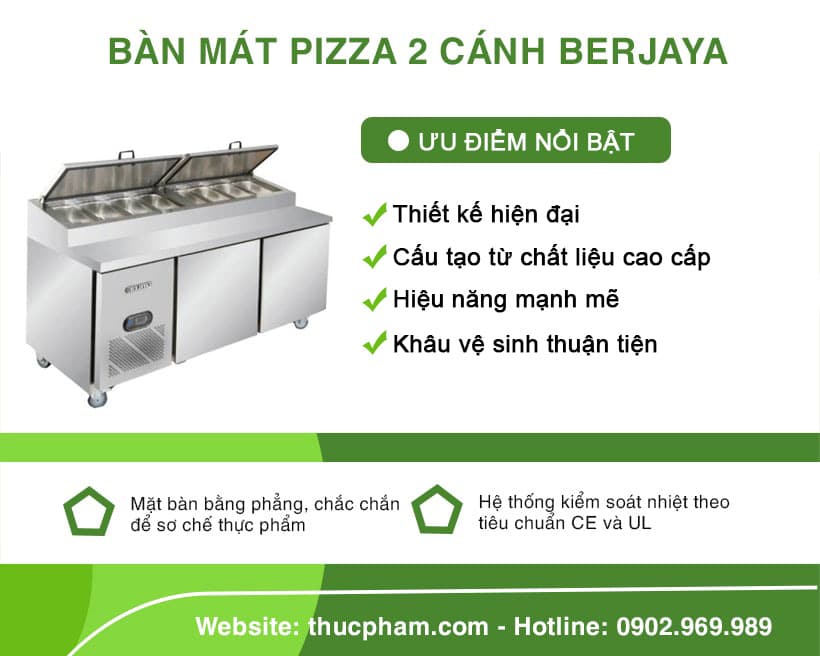 Bàn Mát Pizza 2 Cánh Berjaya BS2D/PCF6/Z