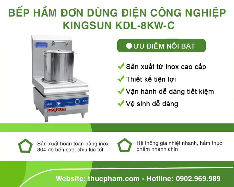 Bếp Hầm Đơn Dùng Điện Công Nghiệp Kingsun KDL-8KW-C