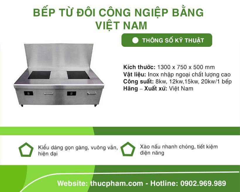 Thông Tin Bếp Từ Đôi Công Nghiệp Bằng Việt Nam