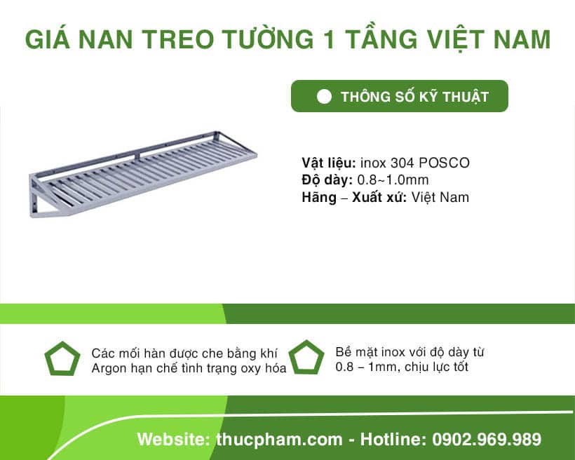 Giá Nan Treo Tường 1 Tầng Việt Nam