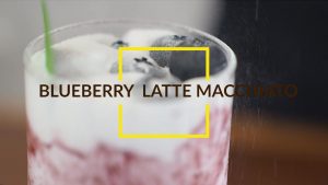 cách pha chê blueberry latte macchiato