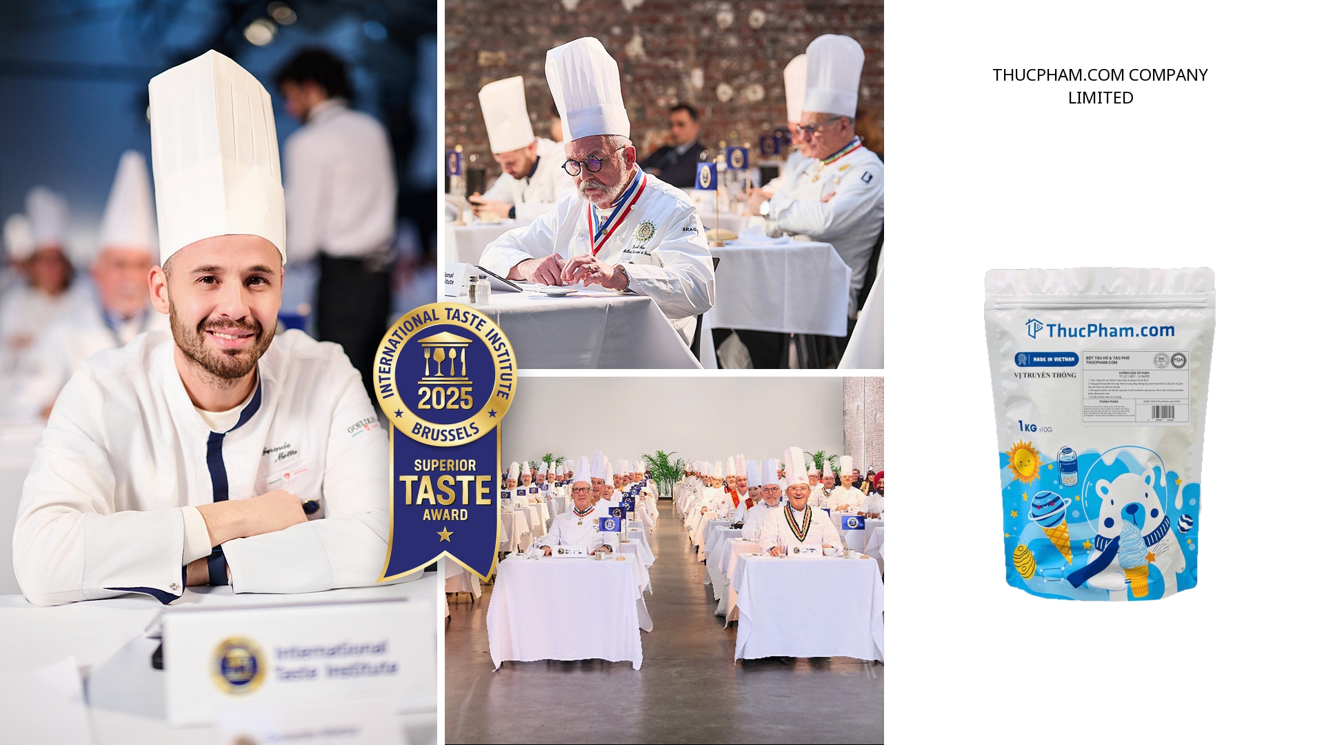 MasterClass Hà Nội 2026: Hải Âu Group & ThucPham.com Ra Mắt Giải Pháp Bột Đỉnh - Máy Xịn 7 Bột làm pudding đậu hũ ThucPhamCom đạt giải thưởng hương vị quốc tế