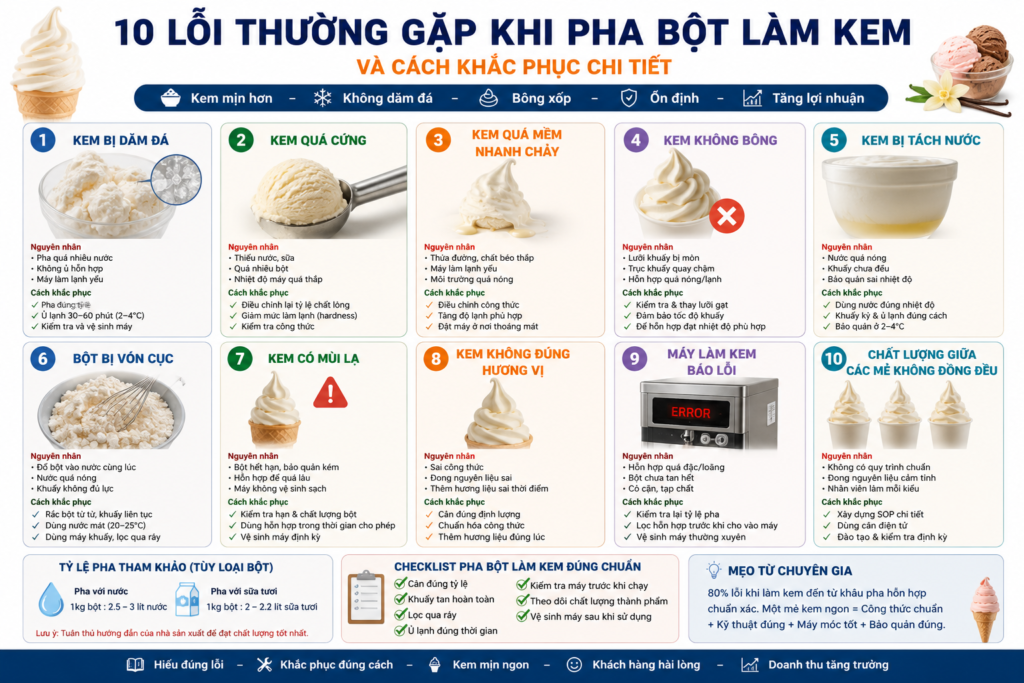 10 Lỗi Thường Khi Pha Bột Làm Kem Và Cách Khắc Phục 2 cac loi thuong gap khi pha bot lam kem