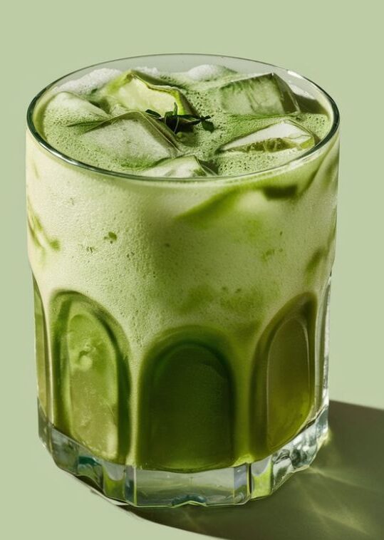 5 Công Thức Đồ Uống Từ Bột Matcha Latte Cho Quán F&B 8 Bột Matcha Latte pha đá màu xanh đẹp mắt