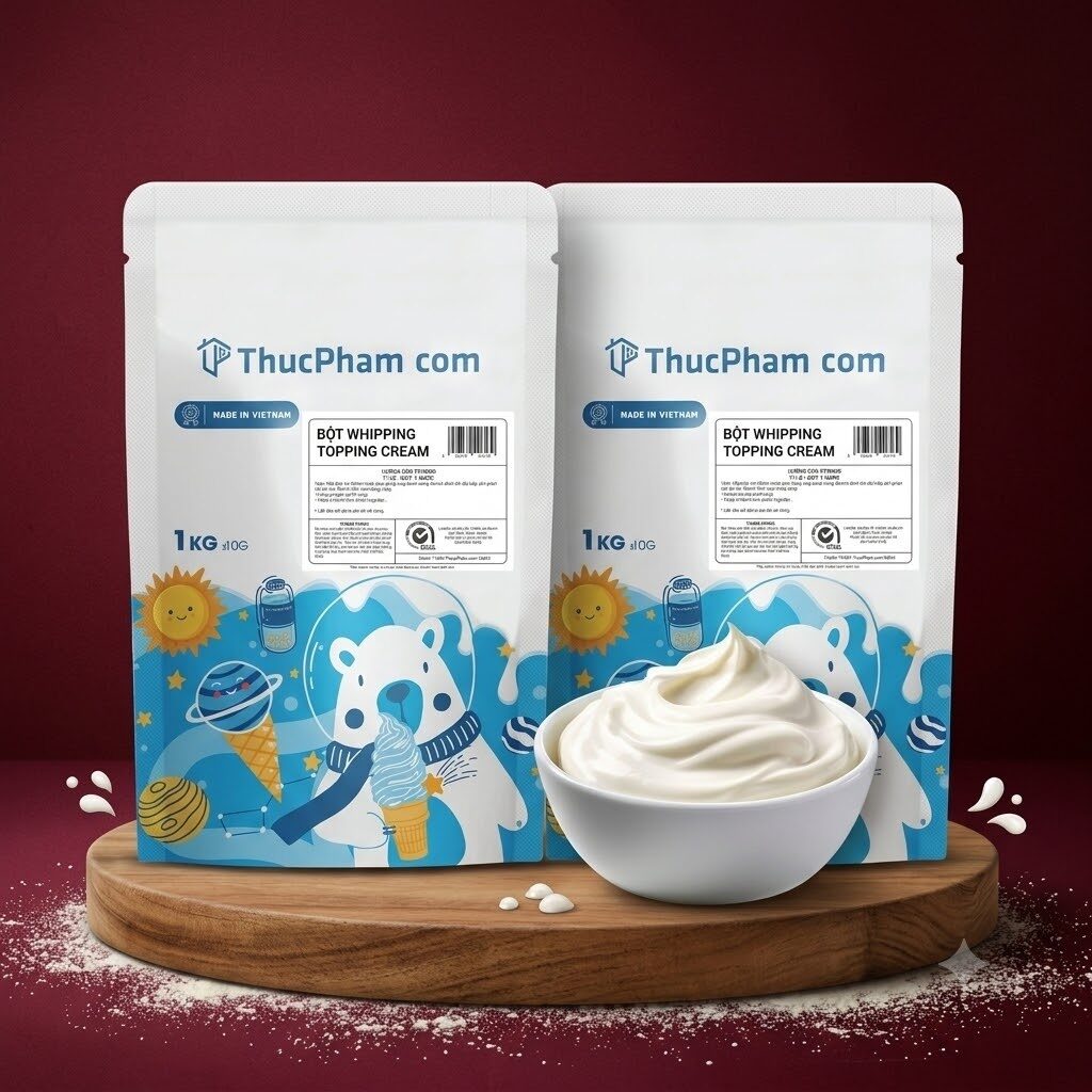 Phân Biệt Bột Whipping Cream Và Whipping Cream Lỏng: Nên Chọn Loại Nào? 4 Bột Whipping Topping Cream ThucPham.com là gì - Nguyên liệu làm bánh và pha chế dạng bột cao cấp gói 1kg