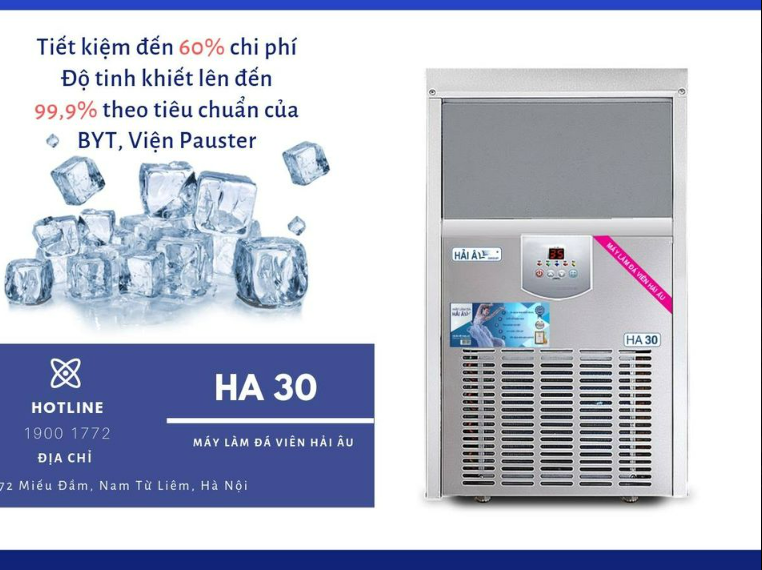 Máy Làm Đá Quầy Bar Hải Âu: Top 4 Mẫu Đáng Mua Cho Quán Cafe, Trà Sữa, Bar 2026 5 Máy làm đá viên Hải Âu HA 30 công suất 30kg/ngày, tạo đá viên tinh khiết đạt tiêu chuẩn cho quán cà phê, trà sữa và nhà hàng